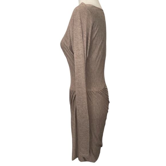 Rebecca Taylor Jersey Knit Taupe Bodycon Dress S - Picture 3 of 8